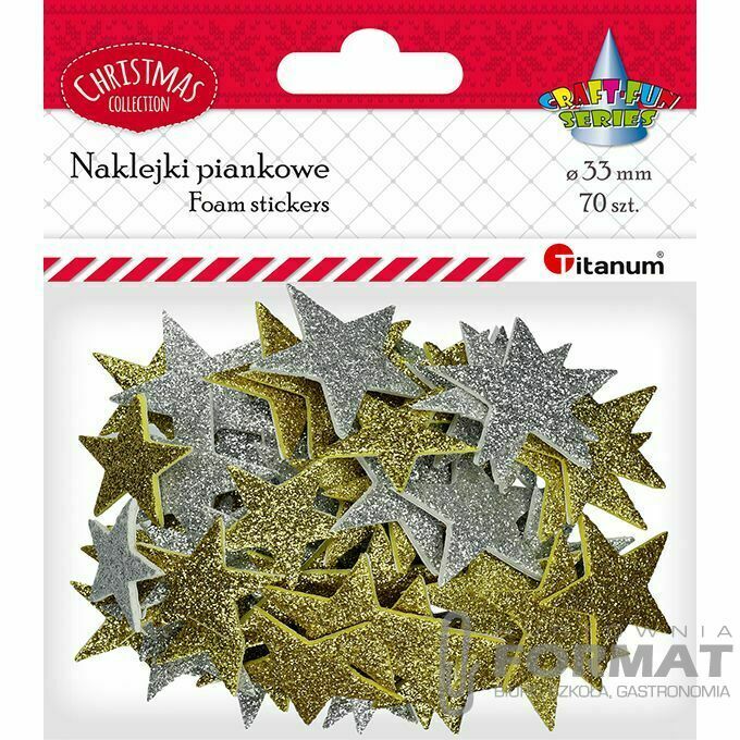 Naklejka (nalepka) Titanum Craft-Fun Series piankowe brokatowe gwiazdki (5696) 1