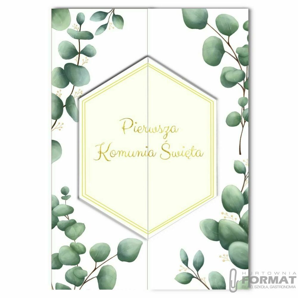 Kartka składana Henry Karnet A5 KOMUNIA ROZ EUKALIPTUS A5 (5907465664905) 1