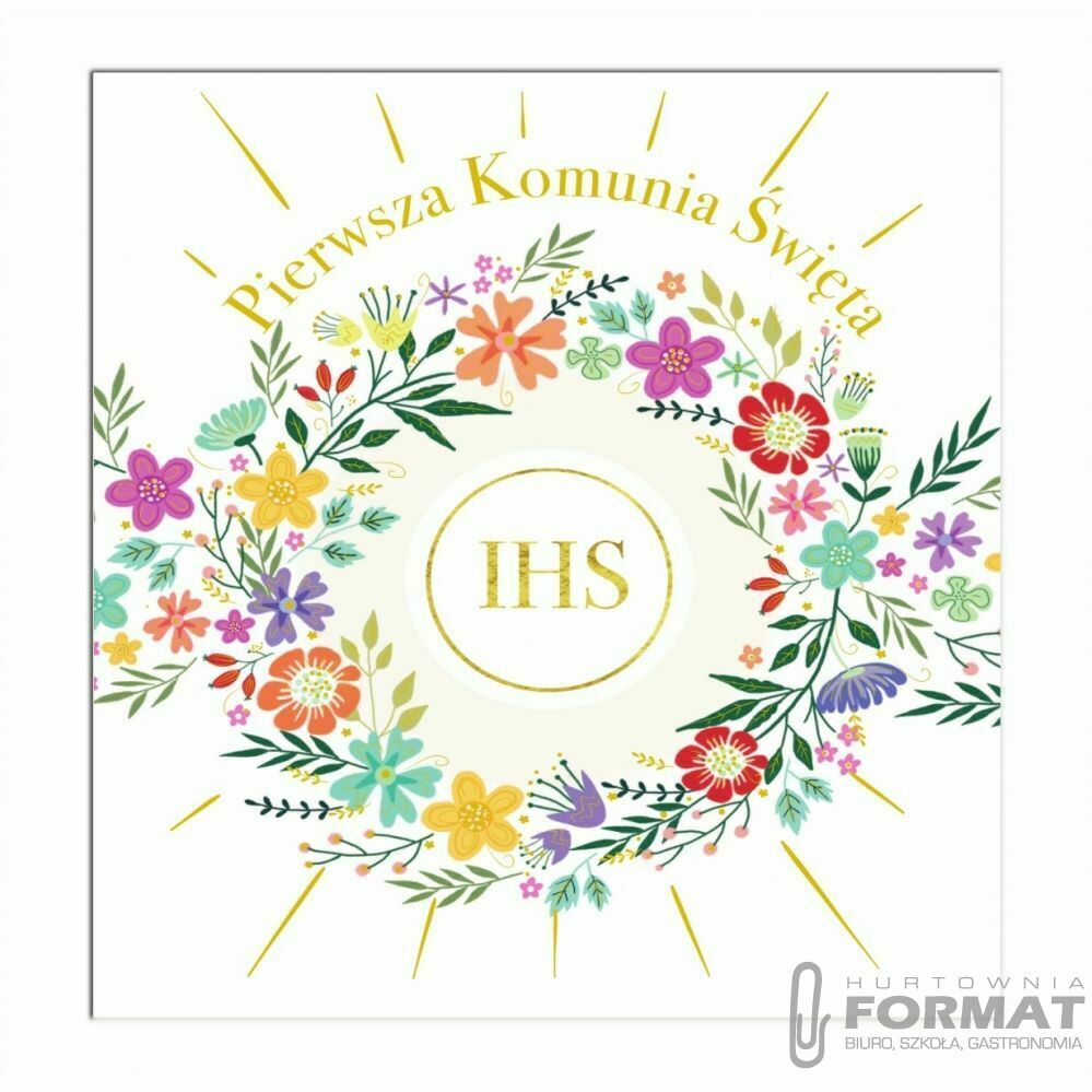 Kartka składana Henry KARNET KW KOMUNIA TŁ WIANEK KOLOR kw (5907465664981) 1