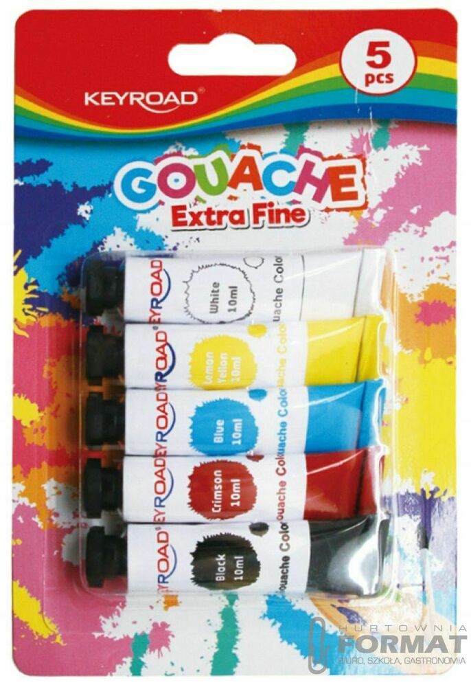 Farba tempera Keyroad kolor: mix 10ml 5 kolor. (KR971509) 1