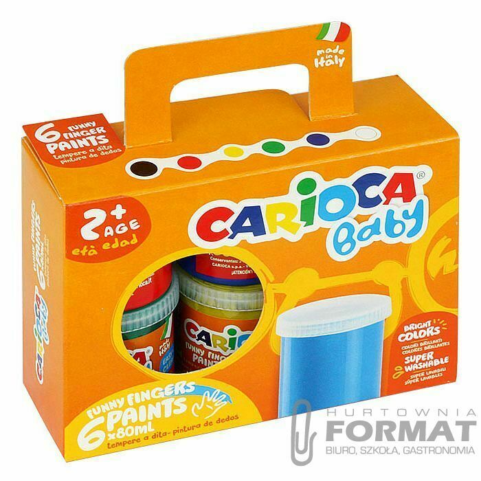 Farba do malowania palcami Carioca 80ml 6 kolor. (KO023) 1