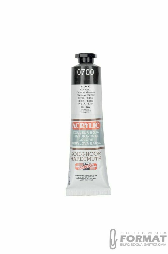 Farba akrylowa Koh-I-Noor kolor: CZARNY 40ml (0800) 1