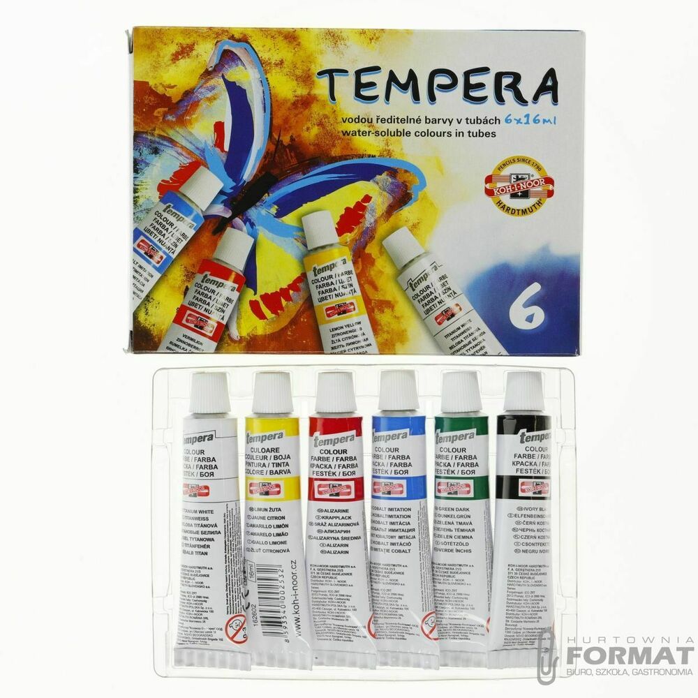 Farba tempera Koh-I-Noor kolor: mix 16ml 6 kolor. 1
