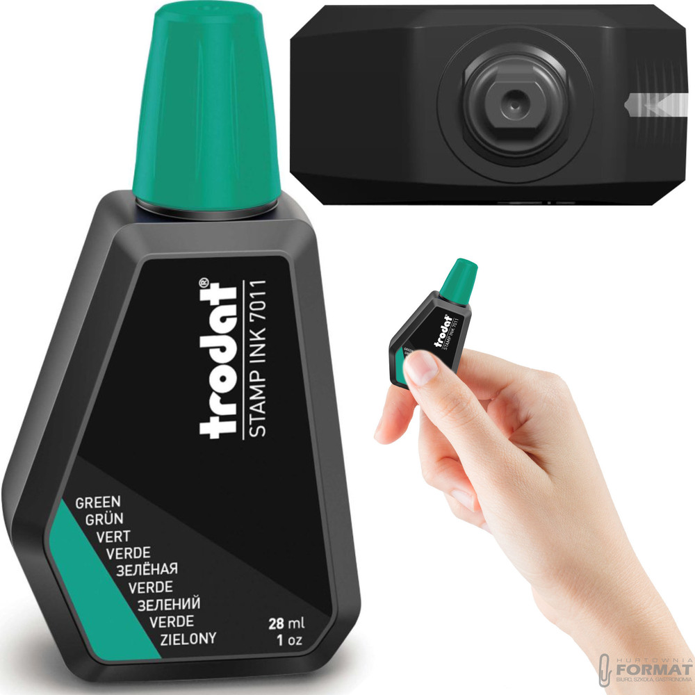TUSZ DO PIECZĄTEK I STEMPLI TRODAT 28ML ZIELONY INK 7011 1