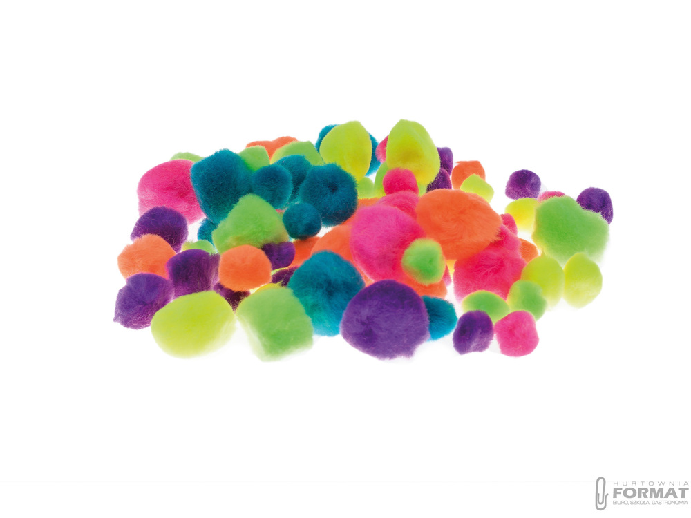 Pompony puszyste Brewis MIX neonowe 78 sztuk 1