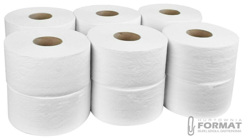 PAPIER TOALET JUMBO BIAŁY PTC-190 CELULOZA 2W A12 1
