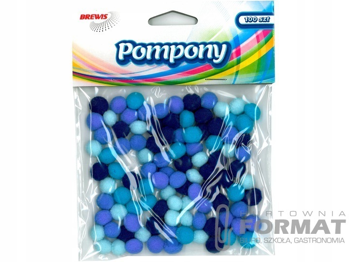 Pompony POM13 odcienie niebieskiego 10mm 1