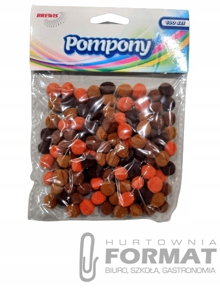 Pompony POM31 odcienie brązowego 10 mm 1
