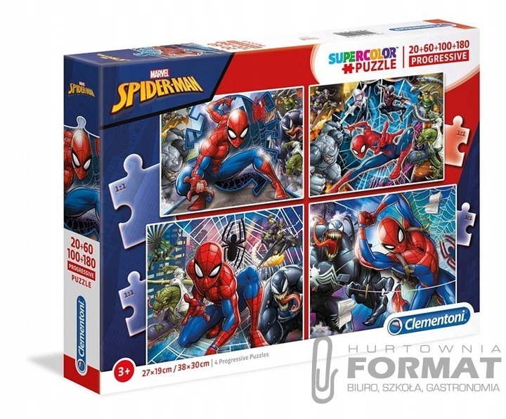 Clementoni Puzzle 20+60+100+180el SUPER KOLOR Spid 1