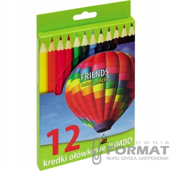 KREDKI OŁÓWKOWE 12 KOLORÓW GRAND SUPER SOFT JUMBO 1