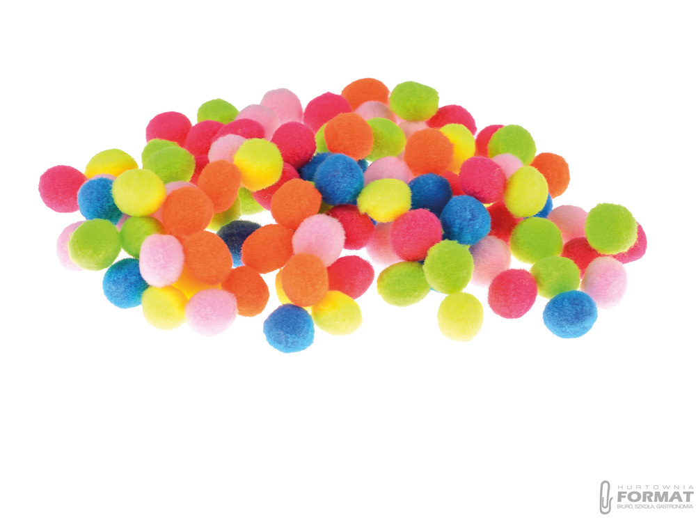 Pompony puszyste Brewis POM28 MIX neonowe 10 mm 1