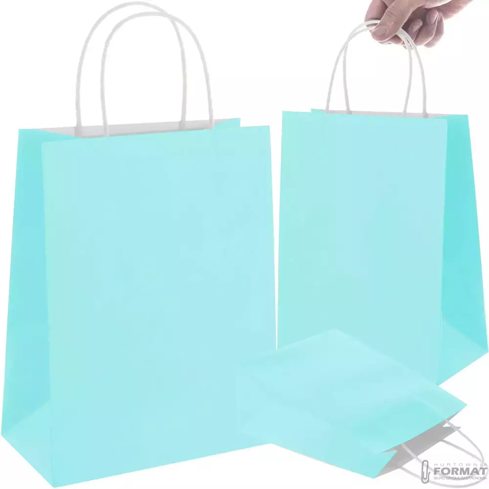 TORBA PAPIEROWA ZIELONA PASTELOWA A4 240/100/320  1