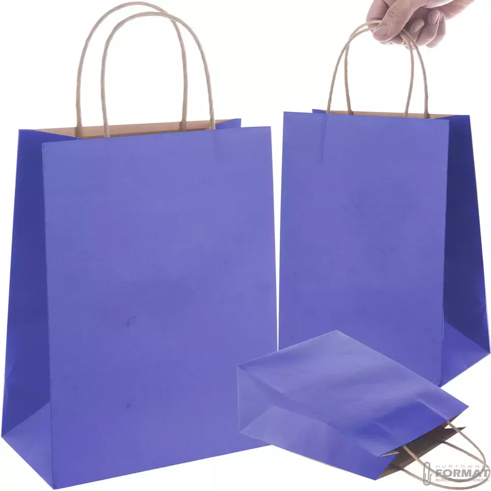 TORBA PAPIEROWA GRANATOWA A5 225/80/180 1