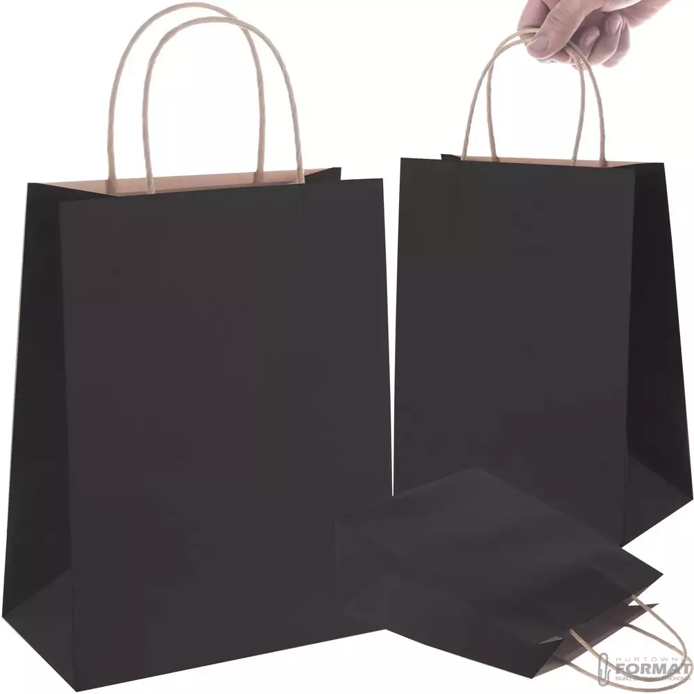 TORBA PAPIEROWA CZARNA A5 225/80/180  1