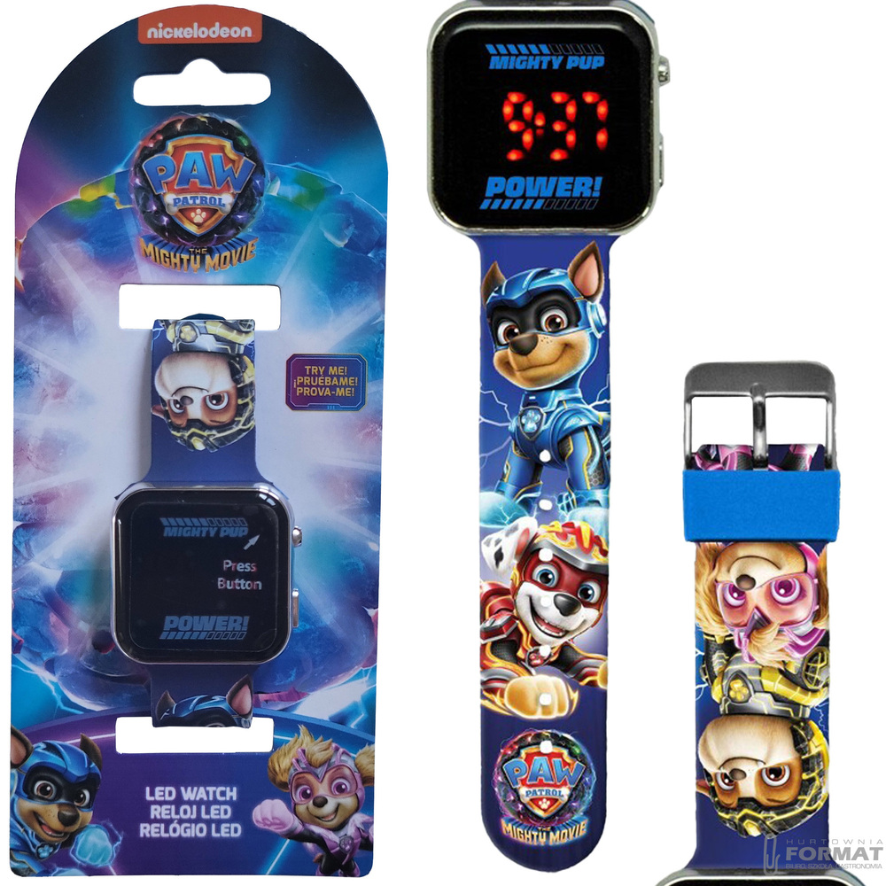 ZEGAREK CYFROWY LED NA RĘKĘ DLA DZIECI PSI PATROL PAW PATROL KIDS EUROSWAN 1