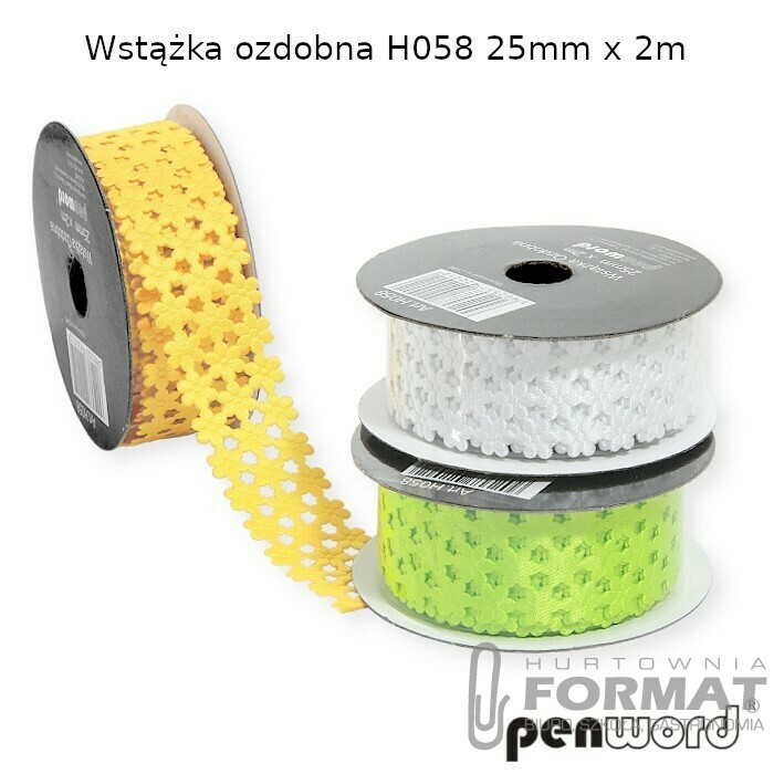 WSTĄŻKA OZDOBNA H058 25mm x 2m 1