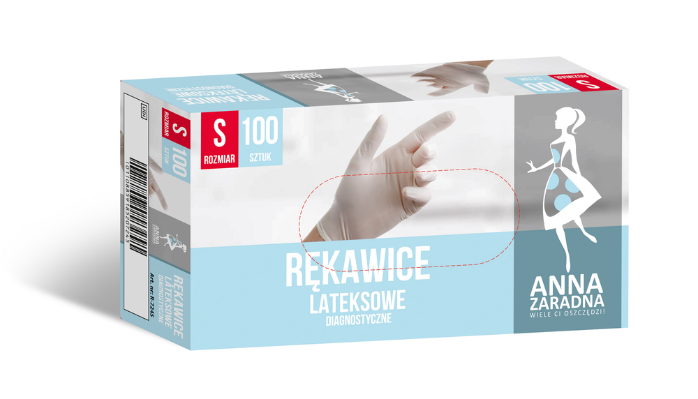 Anna Zaradna Rękawice lateksowe diagnostyczne S  1