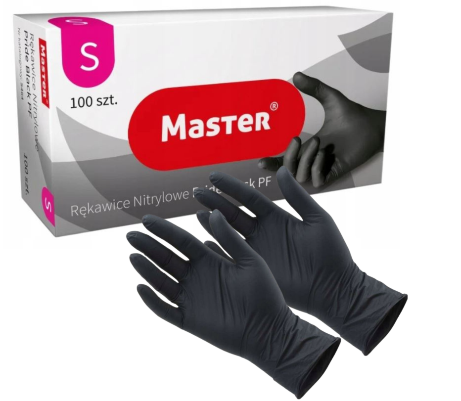 Master Czarne Rękawiczki Nitrylowe S 100 Sztuk 1