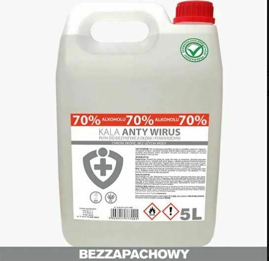 KALA PŁYN DO DEZYNFEKCJI RĄK 5L 70% ALKOHOL 1