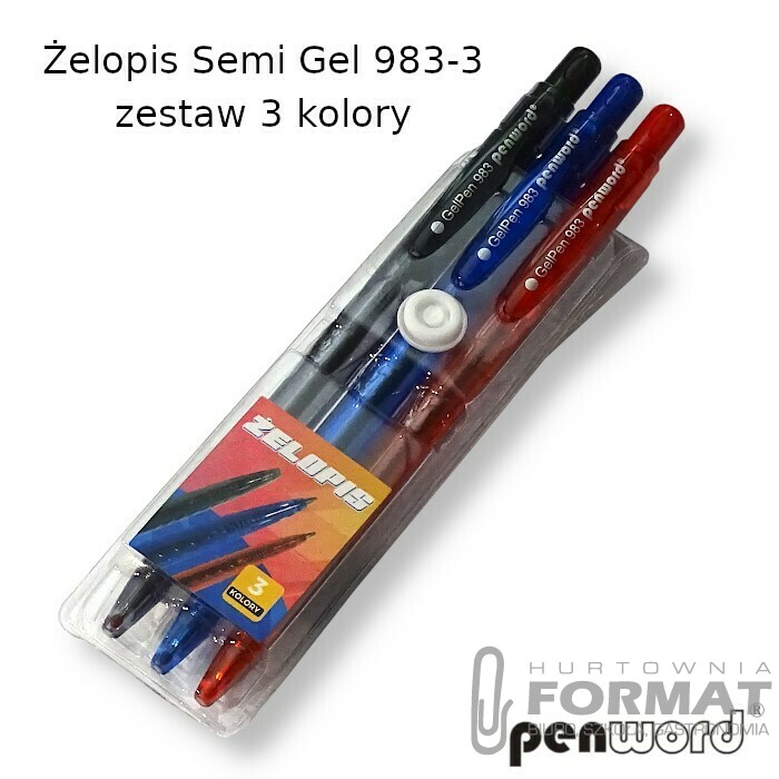 ŻELOPIS SEMI GEL 983-3 ZESTAW 3 KOLORY 1