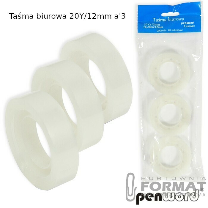 TAŚMA BIUROWA a'3 20Y/12mm 1