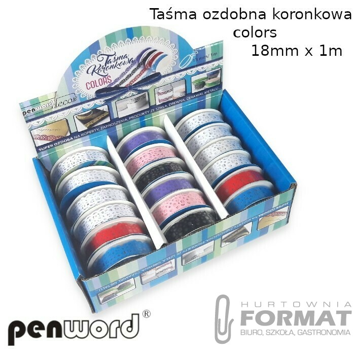 TAŚMA OZDOBNA KORONKOWA COLORS 18mmx1m 1