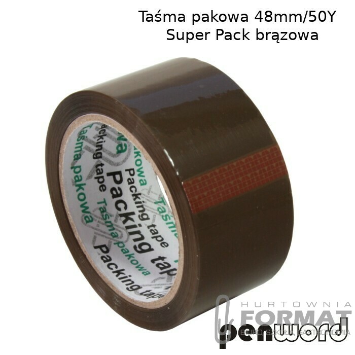 TAŚMA PAKOWA 48mm/50Y SUPER PACK BRĄZOWA 1