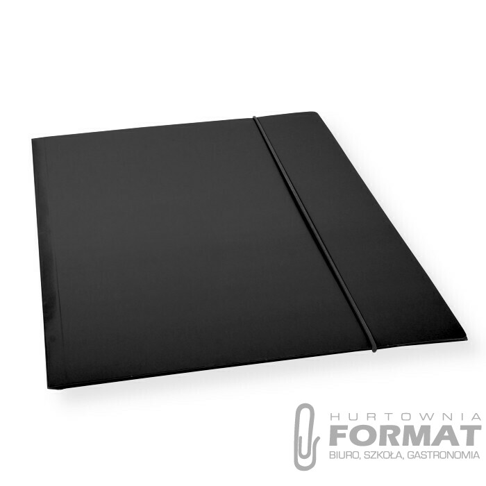 TECZKA A4 Z GUMKĄ CF-1 LAKIEROWANA CZARNA 300gsm 1