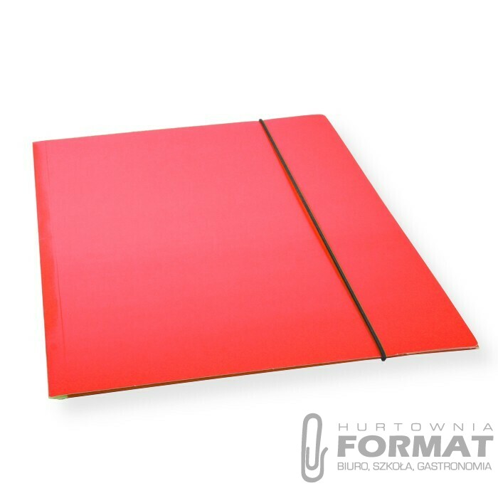 TECZKA A4 Z GUMKĄ CF-1 LAKIEROWANA CZERWONA 300gsm 1