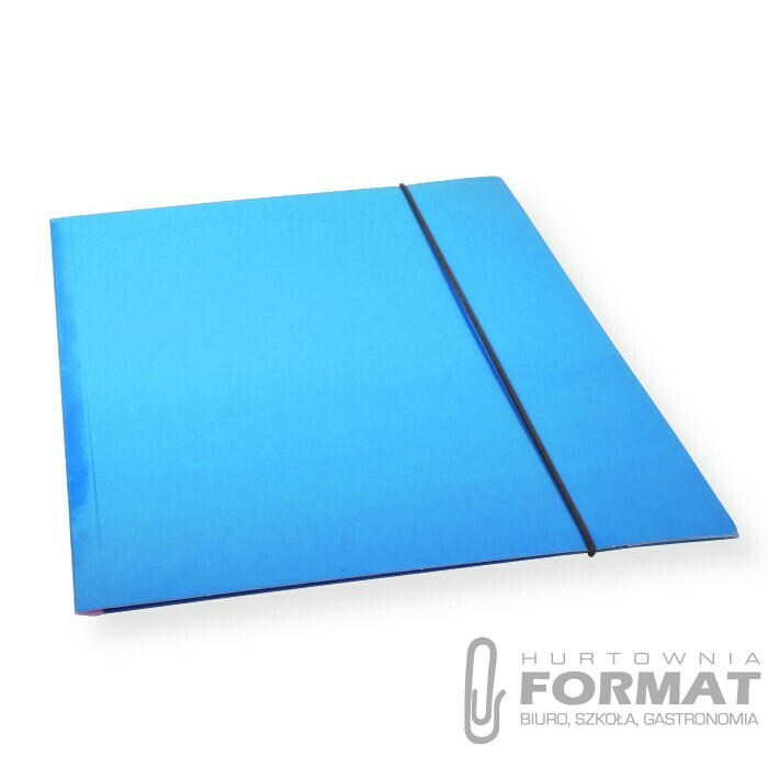 TECZKA A4 Z GUMKĄ CF-1 LAKIEROWANA NIEBIESKA 300gsm 1