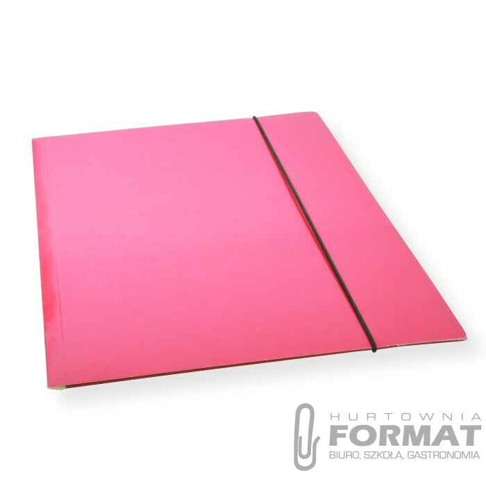 TECZKA A4 Z GUMKĄ CF-1 LAKIEROWANA RÓŻOWA 300gsm 1