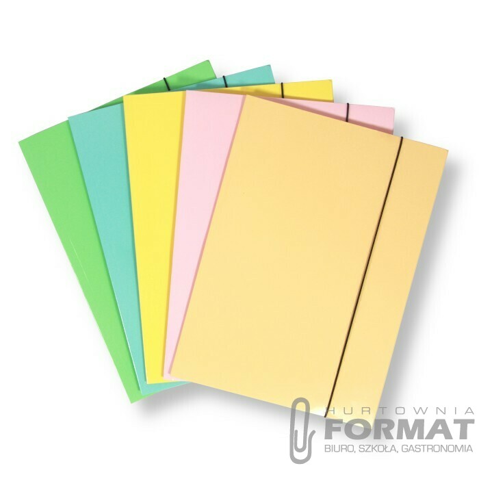 TECZKA A4 Z GUMKĄ CF-8 MIX LAMINOWANA PASTELOWA 350gsm 1