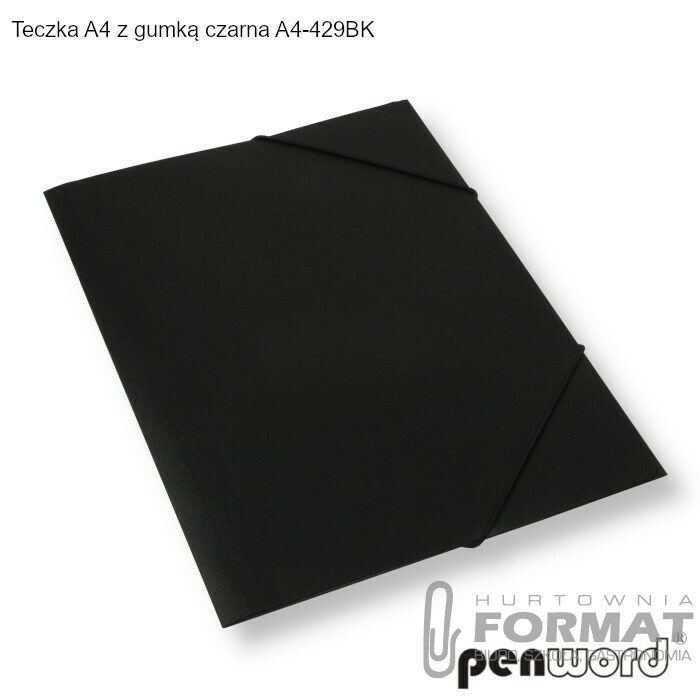 TECZKA A4 Z GUMKĄ PLASTIKOWA CZARNA     A4-429BK 1