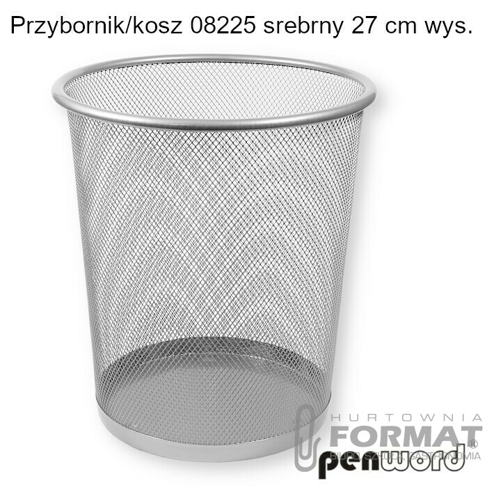 PRZYBORNIK/KOSZ 08225 SREBRNY 27cm wys. 1