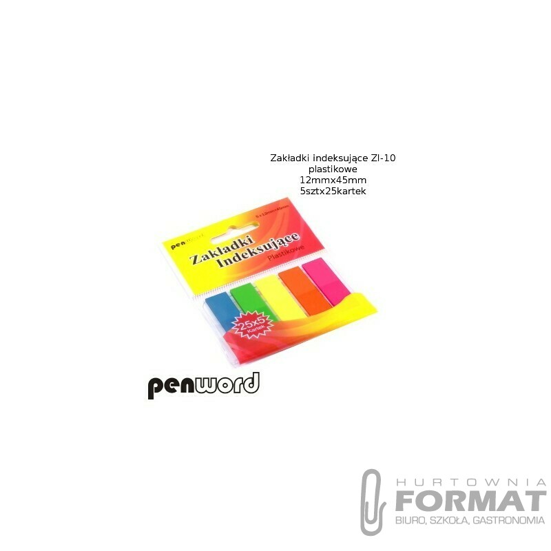 ZAKŁADKI INDEKSUJĄCE ZI-10 PLASTIKOWE   5x25 12mmx45mm 1