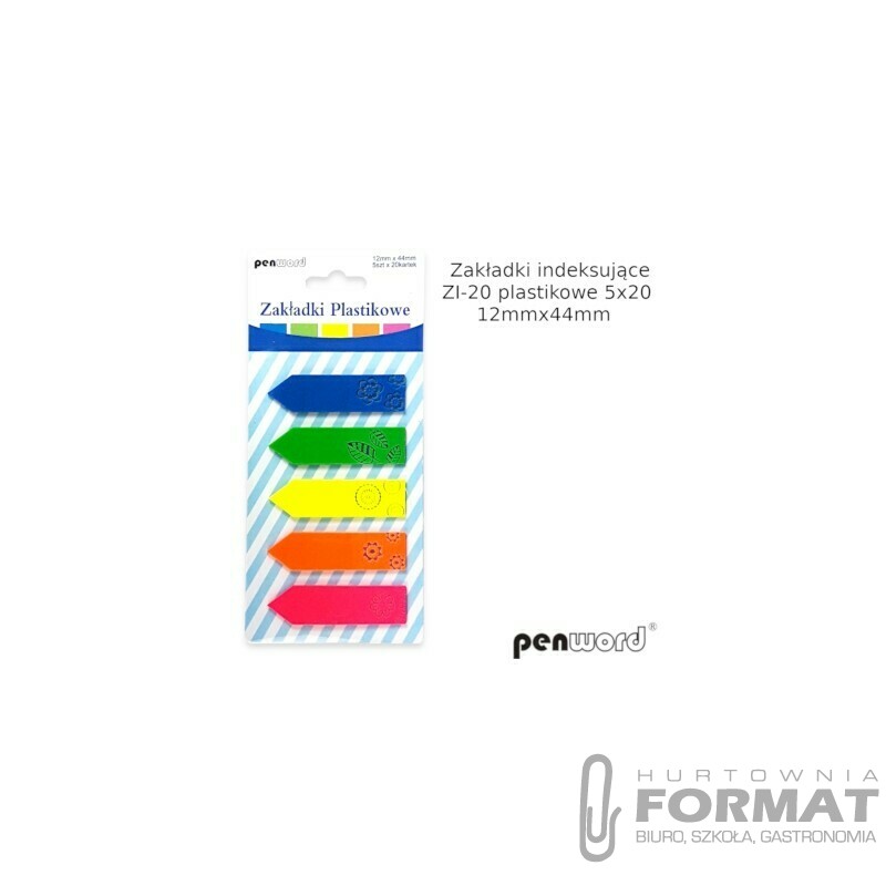 ZAKŁADKI INDEKSUJĄCE ZI-20 PLASTIKOWE 5x20 12mmx44mm 1