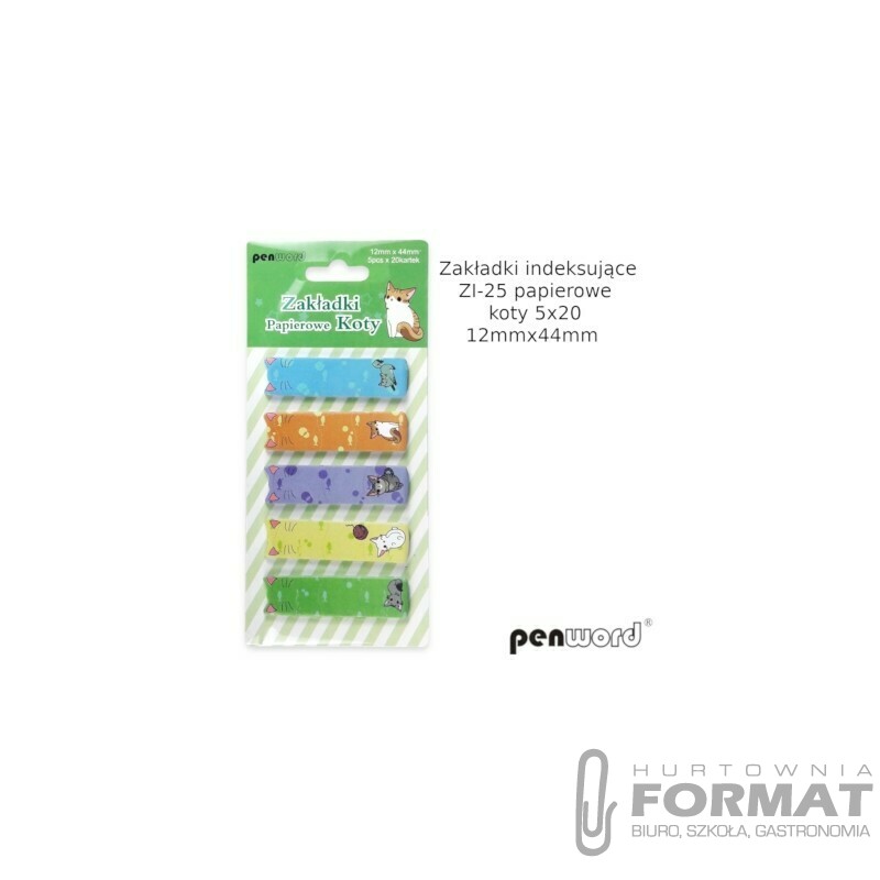 ZAKŁADKI INDEKSUJĄCE ZI-25 PAPIEROWE KOTY 5x20 12mmx44mm 1