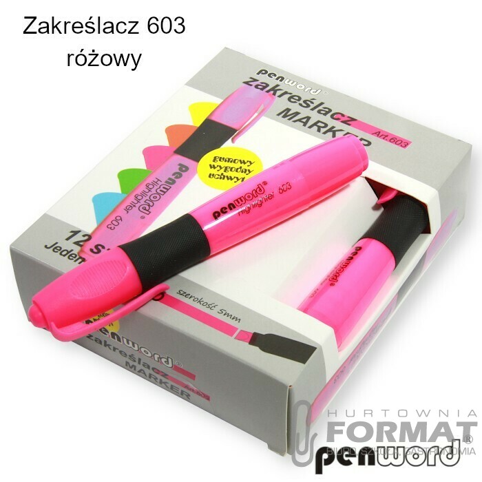 ZAKREŚLACZ 603 RÓŻOWY 1