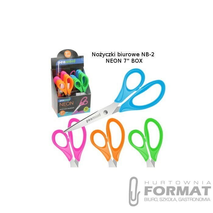 NOŻYCZKI BIUROWE NB-2 NEON 7" BOX 1