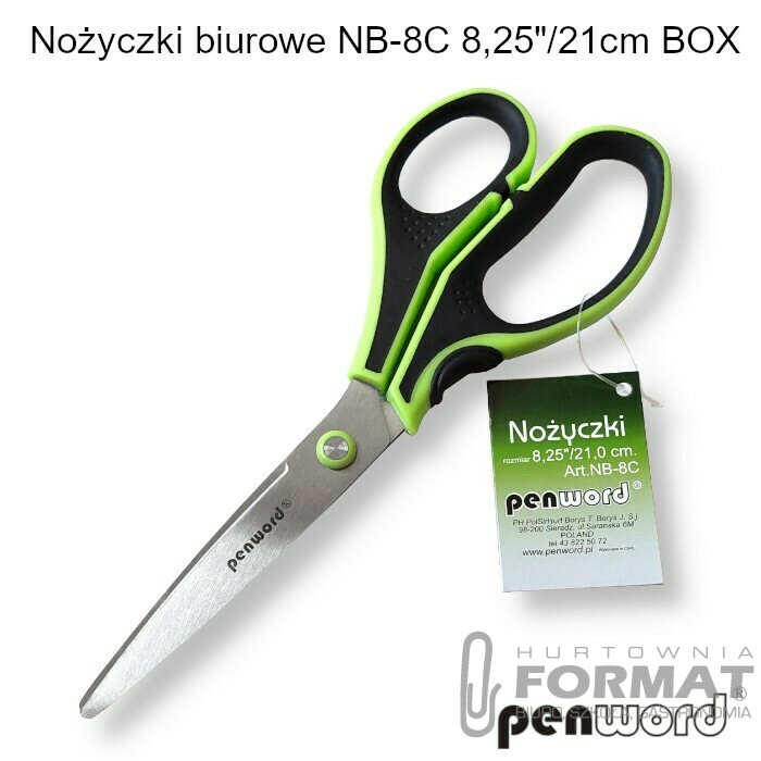 NOŻYCZKI BIUROWE NB-8C 8,25"/21cm BOX 1