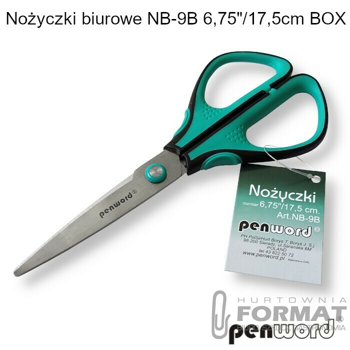 NOŻYCZKI BIUROWE NB-9B 6,75"/17,5cm BOX 1
