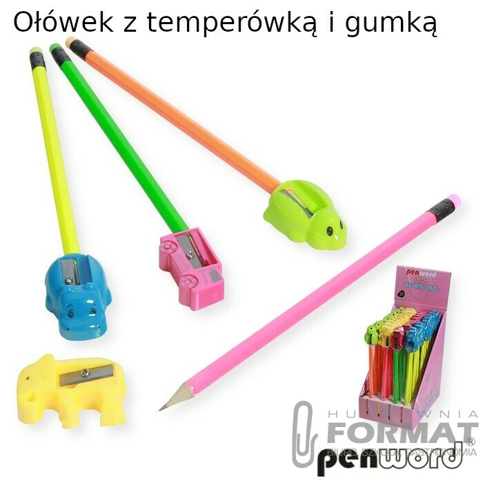 OŁÓWEK Z TEMPERÓWKĄ I GUMKĄ 1