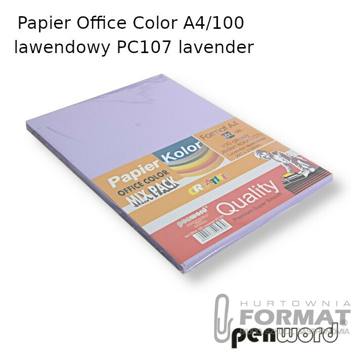PAPIER OFFICE COLOR A4/100 LAWENDOWY PC107 LEVENDER 1