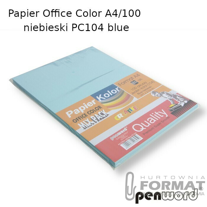 PAPIER OFFICE COLOR A4/100 NIEBIESKI JASNY PC104 BLUE PK-7S 1