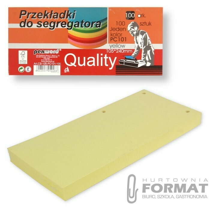 PRZEKŁADKI DO SEG.YELLOW/ŻÓŁTE PC101-100 1