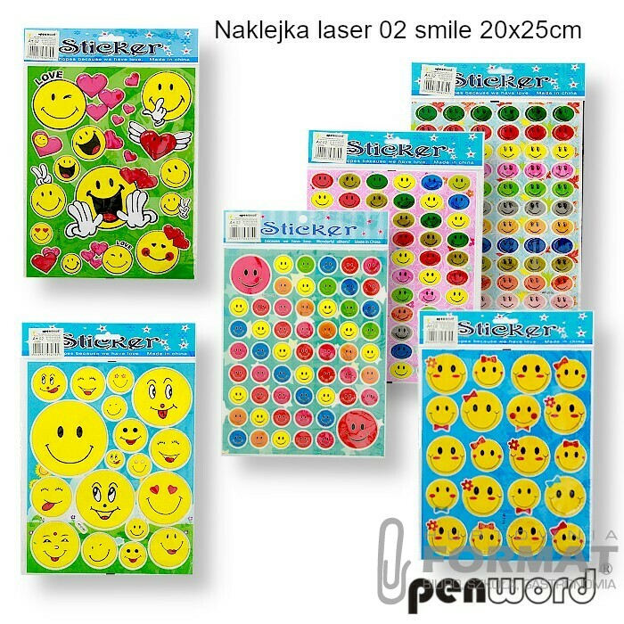 NAKLEJKA LASER 02 SMILE 20x25cm 1
