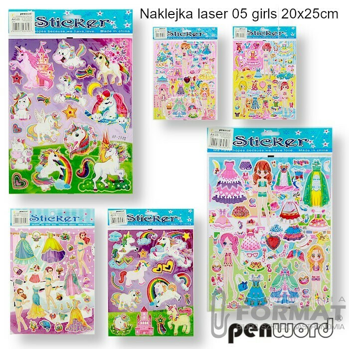 NAKLEJKA LASER 05 GIRLS 20x25cm 1