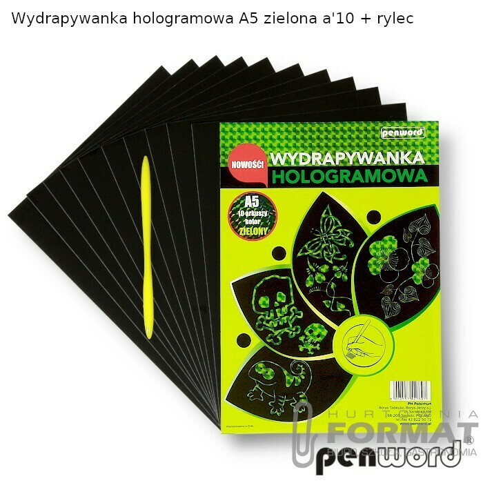 WYDRAPYWANKA HOLOGRAMOWA A5 ZIELONA a'10+ rylec HP-06 1