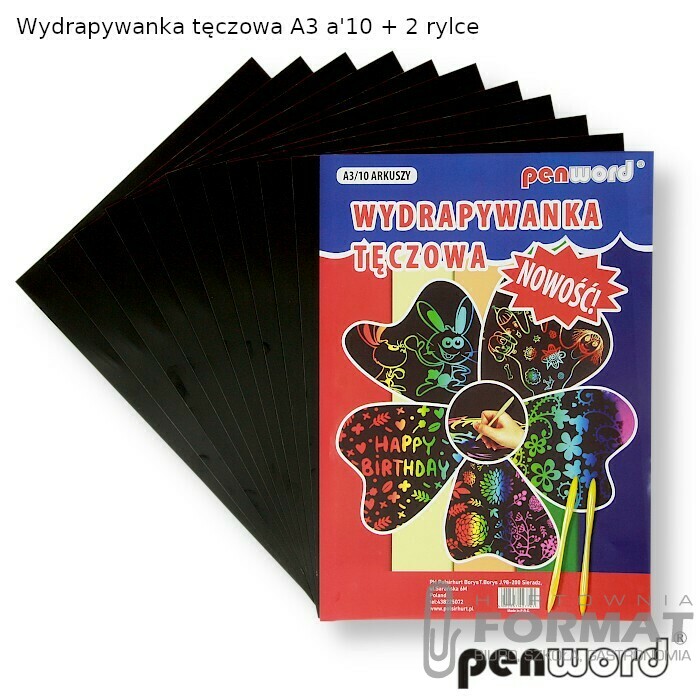 WYDRAPYWANKA TĘCZOWA A3 a'10 + 2 rylce 1