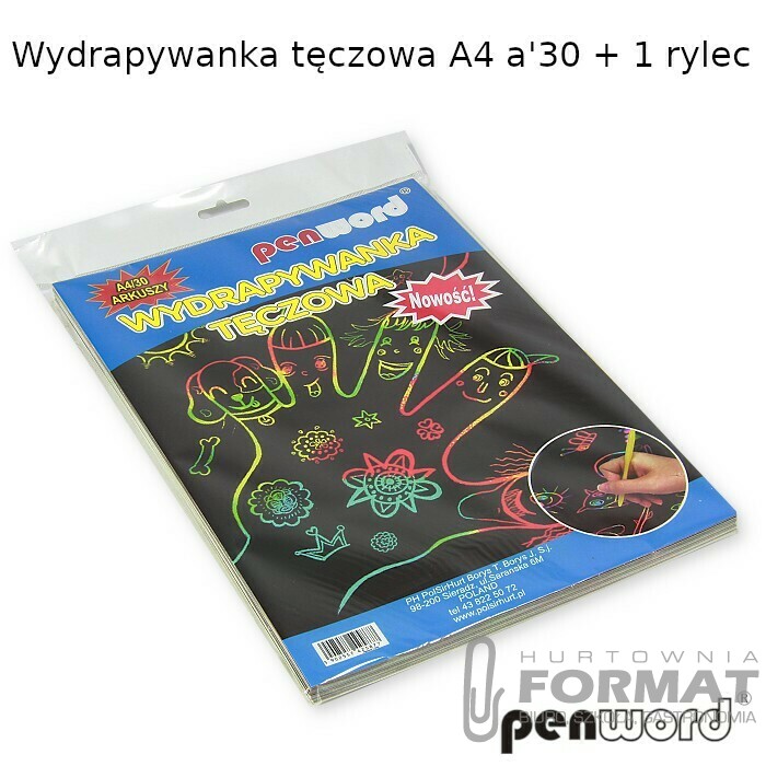 WYDRAPYWANKA TĘCZOWA A4 a'30 + 1 rylec 1